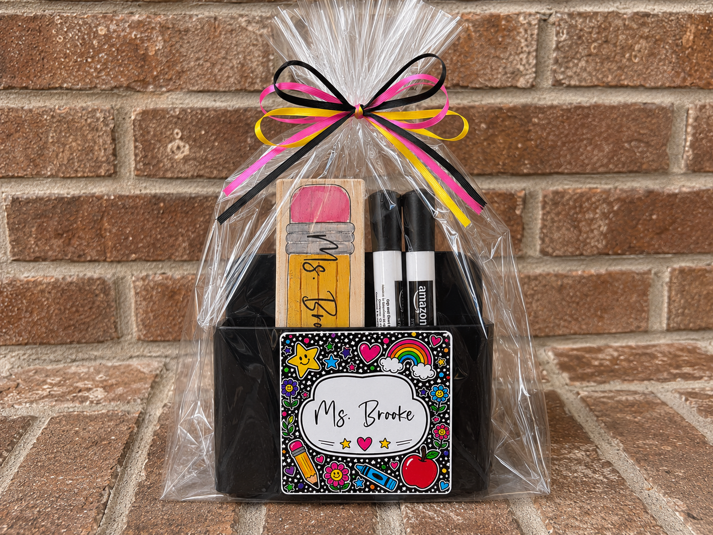 Personalized Teacher Gift Set - Whiteboard Eraser, Magnet, Caddy, and Markers