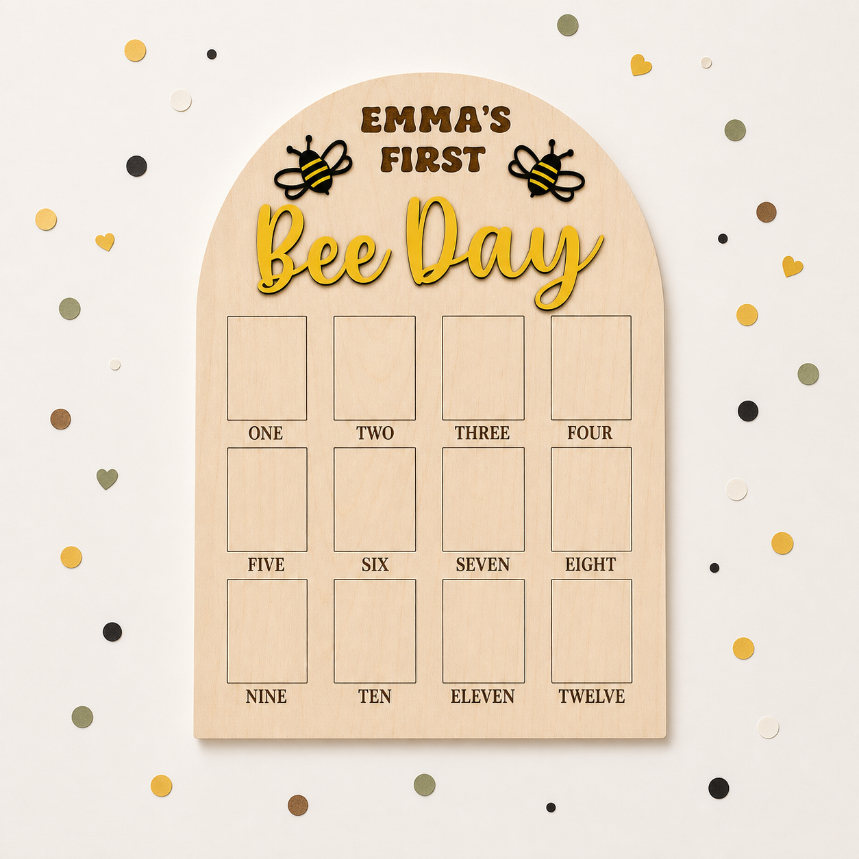Happy Bee Day Birthday Photo Board