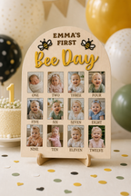Happy Bee Day Birthday Photo Board