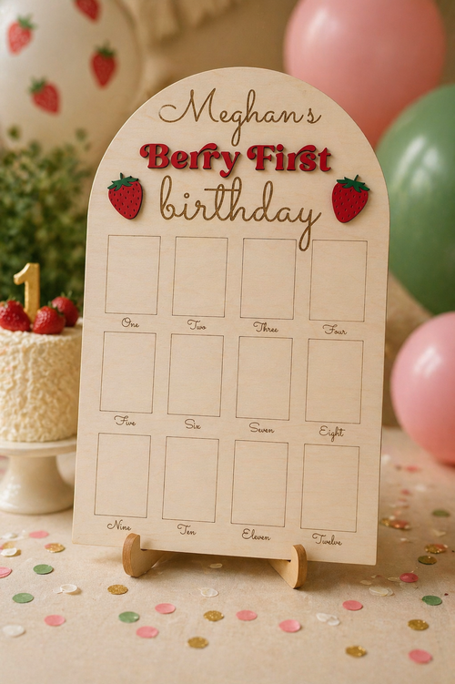 Berry First Birthday Photo Board