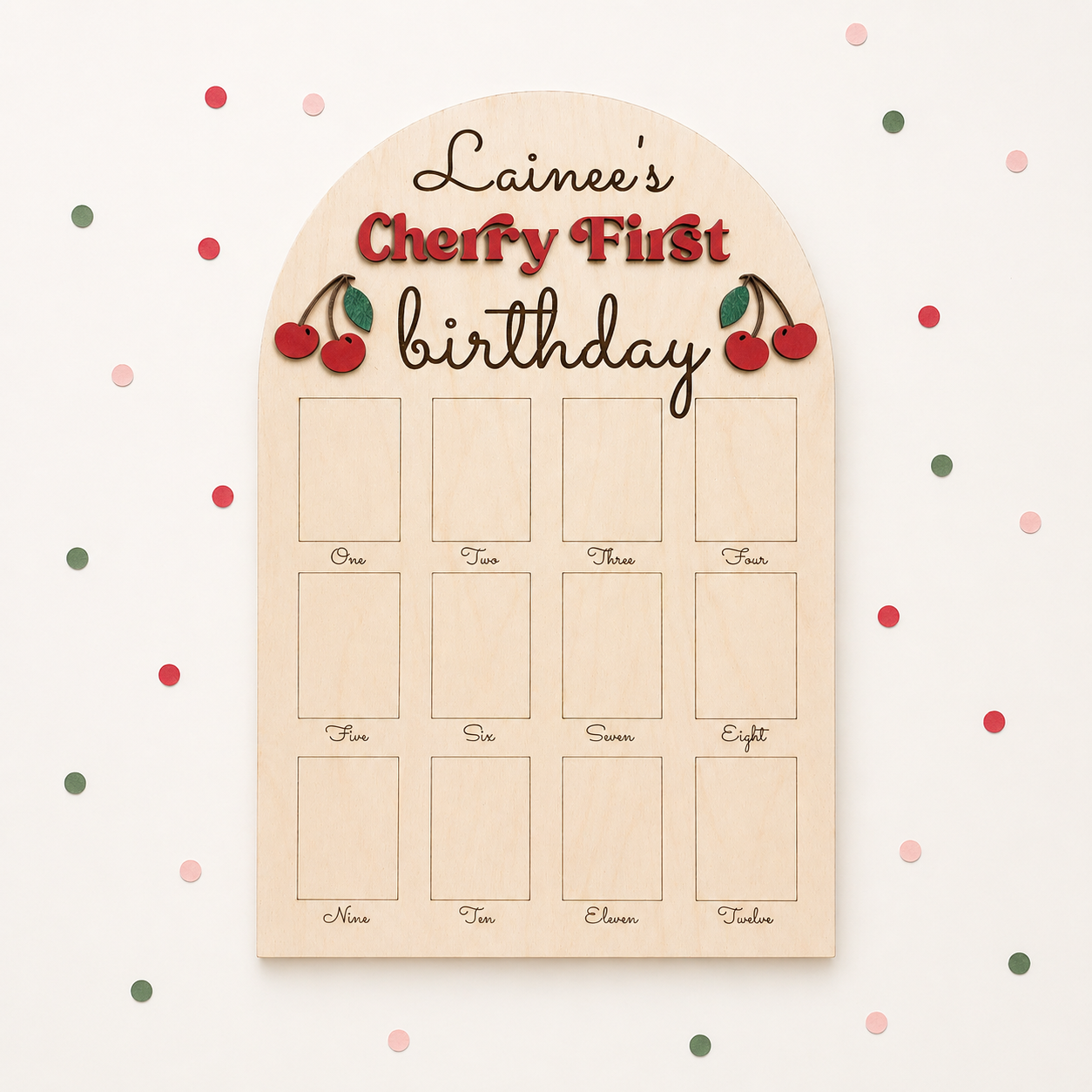Cherry First Birthday Photo Board