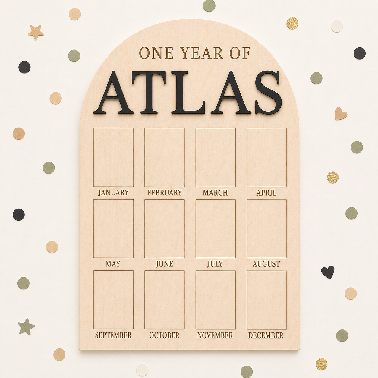Classic First Year Birthday Photo Board