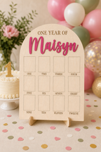 Classic Script Name Milestone Birthday Photo Board