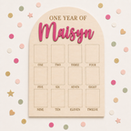 Classic Script Name Milestone Birthday Photo Board