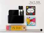 Personalized Teacher Gift Set - Whiteboard Eraser, Magnet, Caddy, and Markers