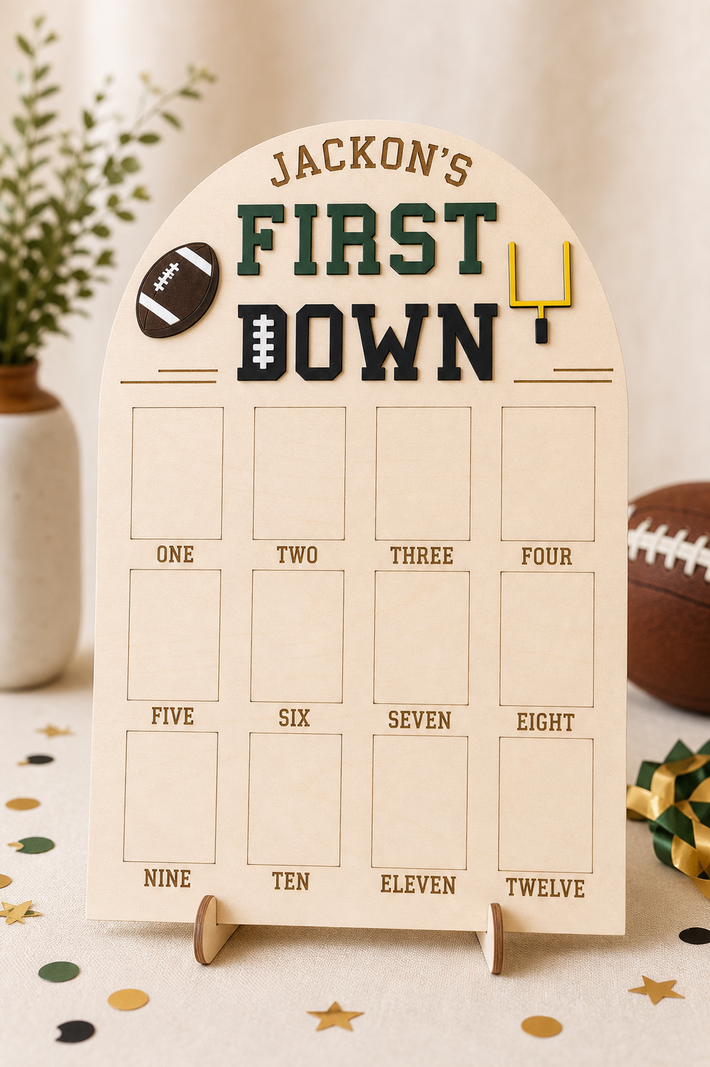First Down Milestone Birthday Photo Board