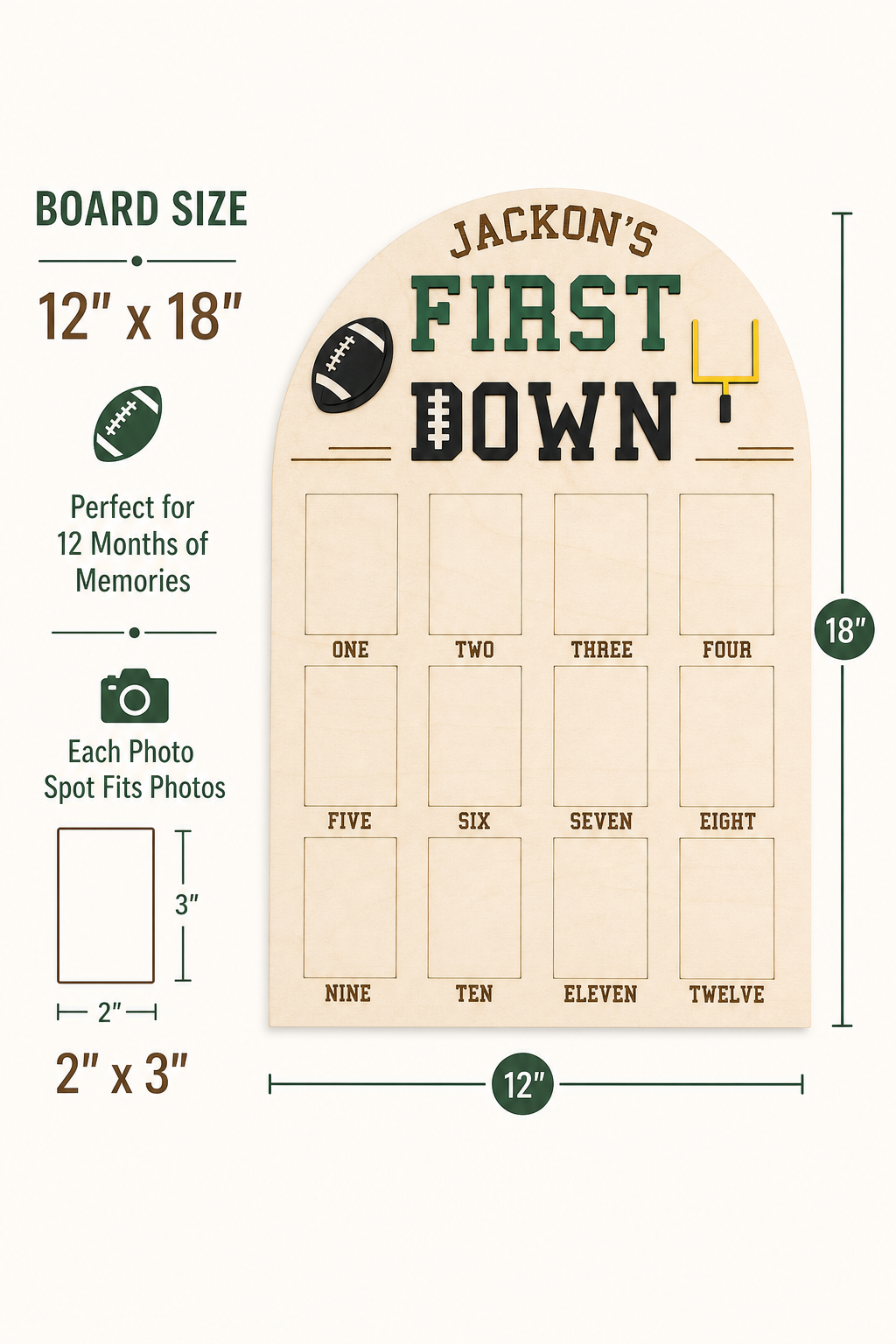 First Down Milestone Birthday Photo Board