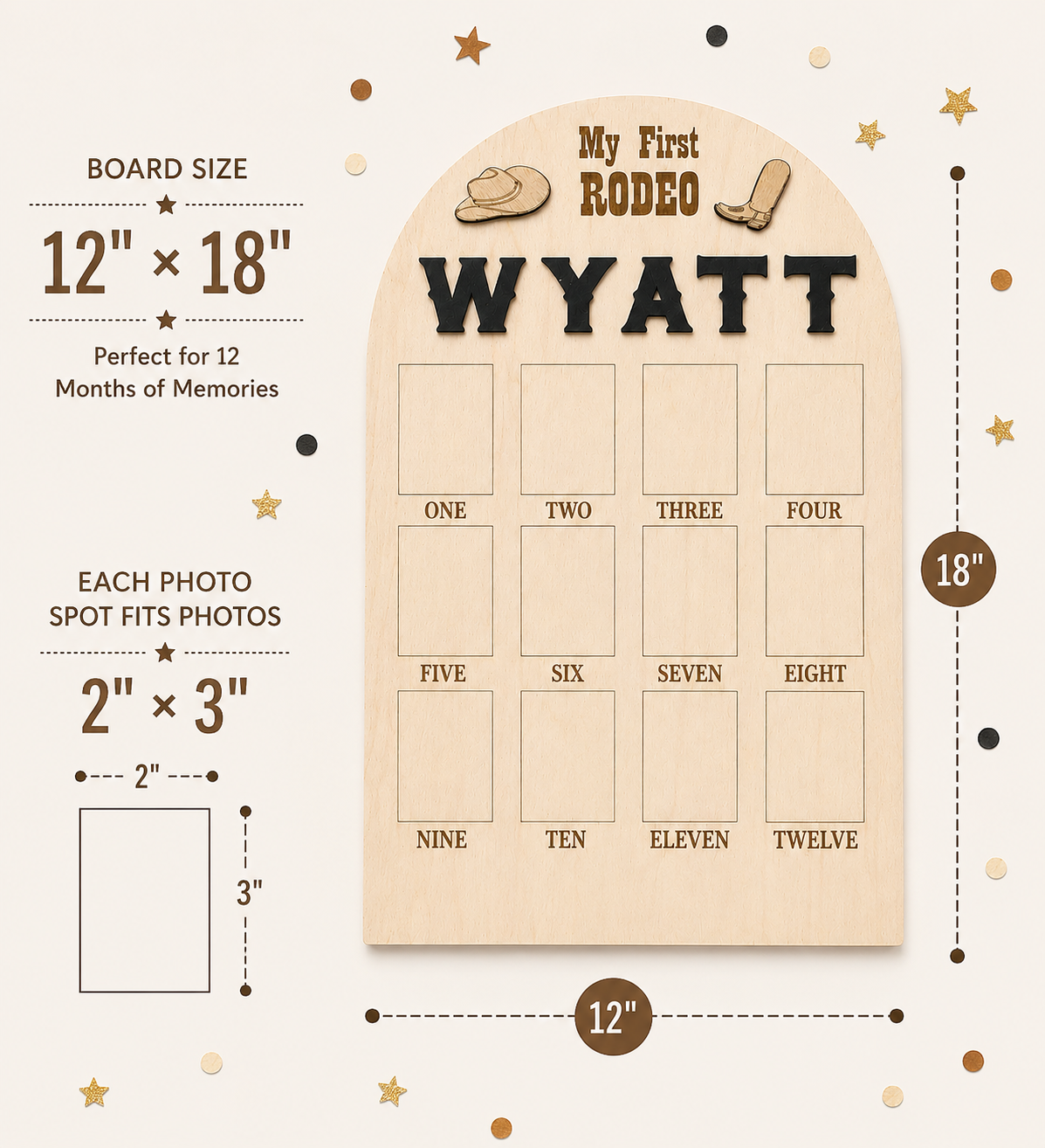 My First Rodeo Birthday Photo Board