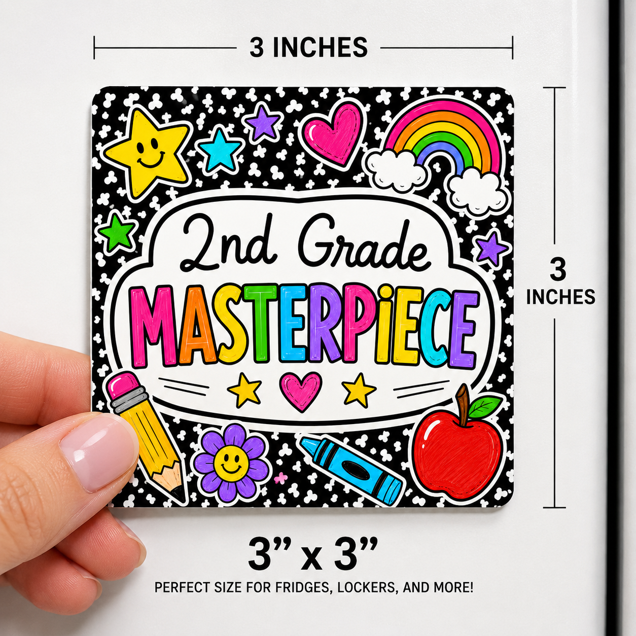 School Grade Masterpiece Magnet Kindergarten thru 5th Grade Fridge Magnet