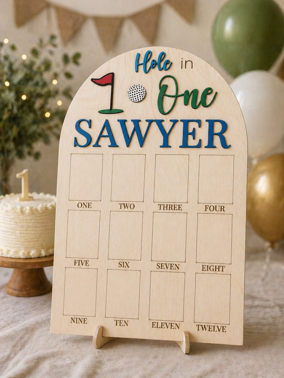 Hole in One Birthday Photo Board