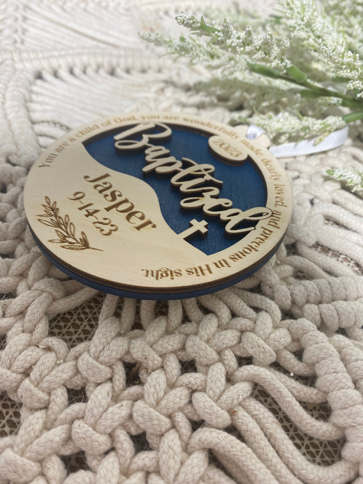 Personalized Baptism Ornament – Christening & Dedication Keepsake