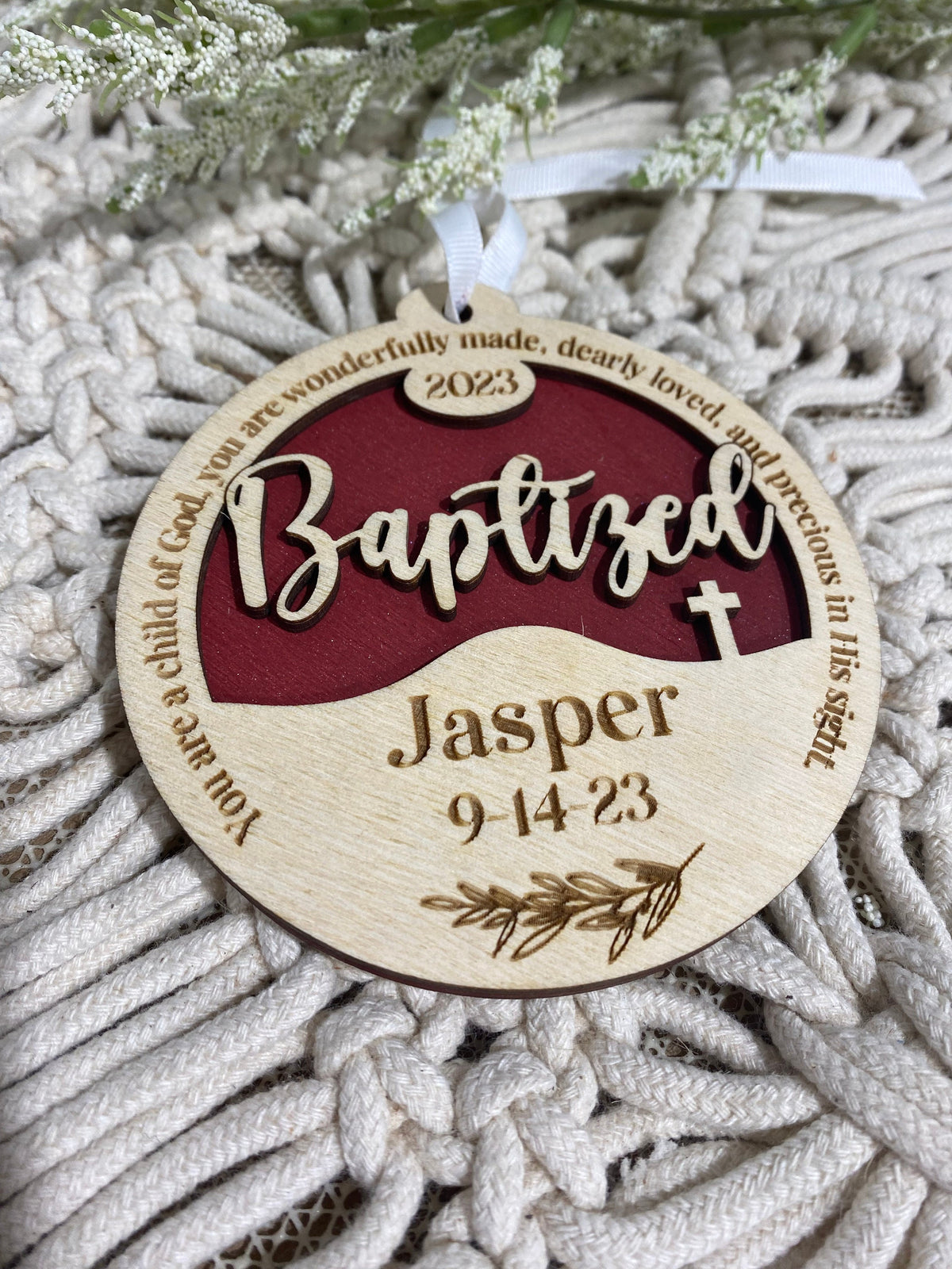 Personalized Baptism Ornament – Christening & Dedication Keepsake