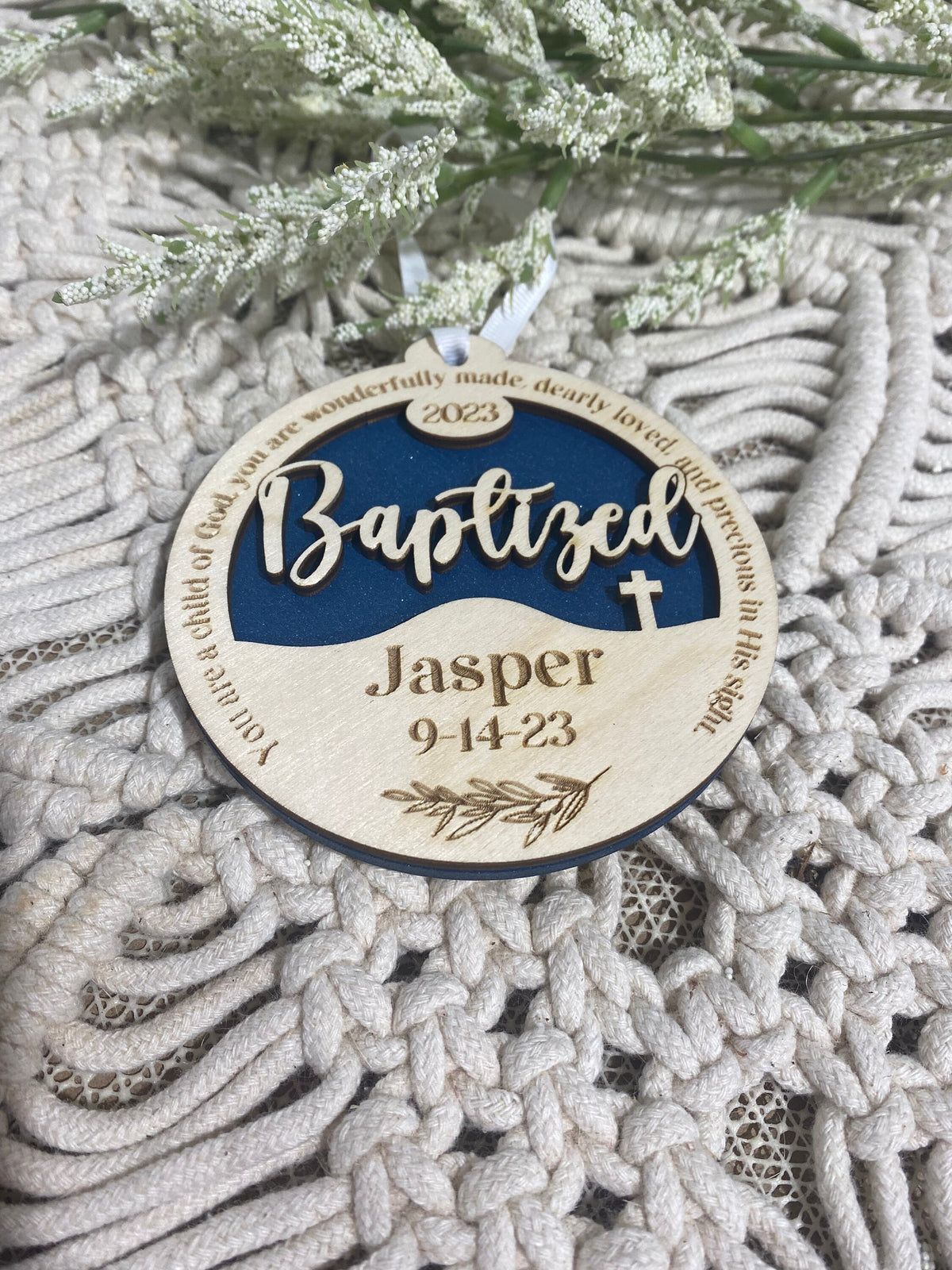 Personalized Baptism Ornament – Christening & Dedication Keepsake