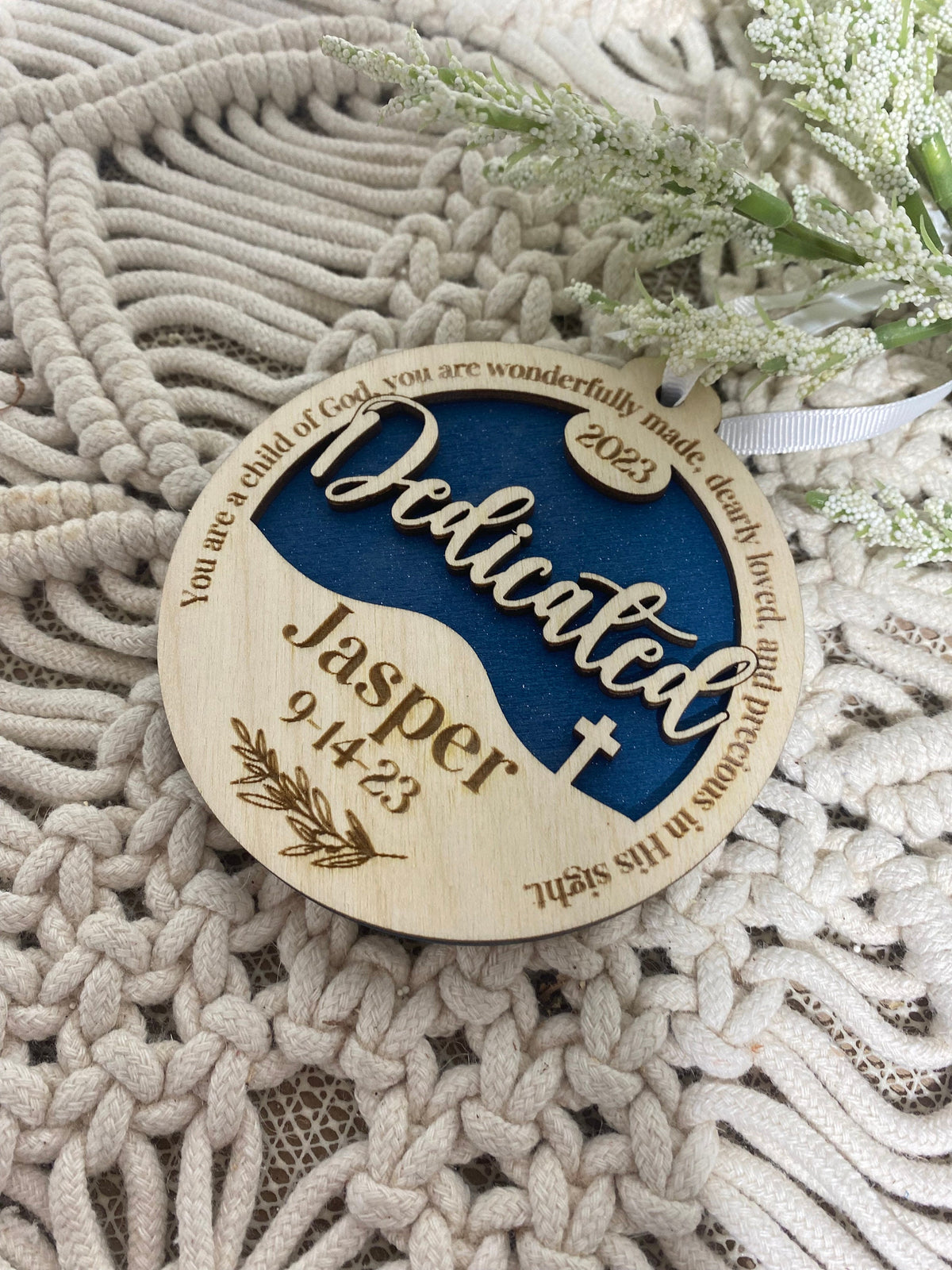 Personalized Baptism Ornament – Christening & Dedication Keepsake