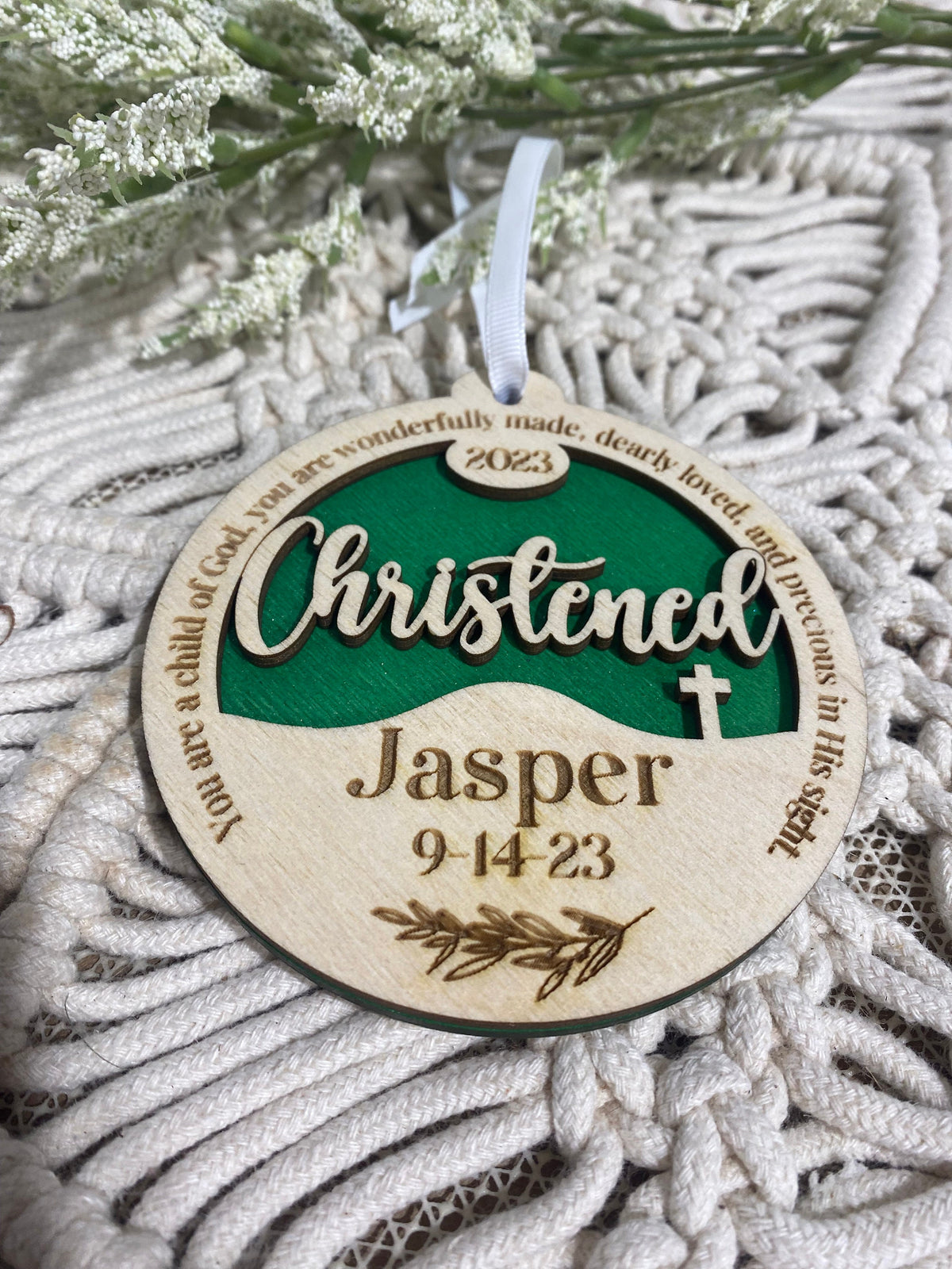 Personalized Baptism Ornament – Christening & Dedication Keepsake