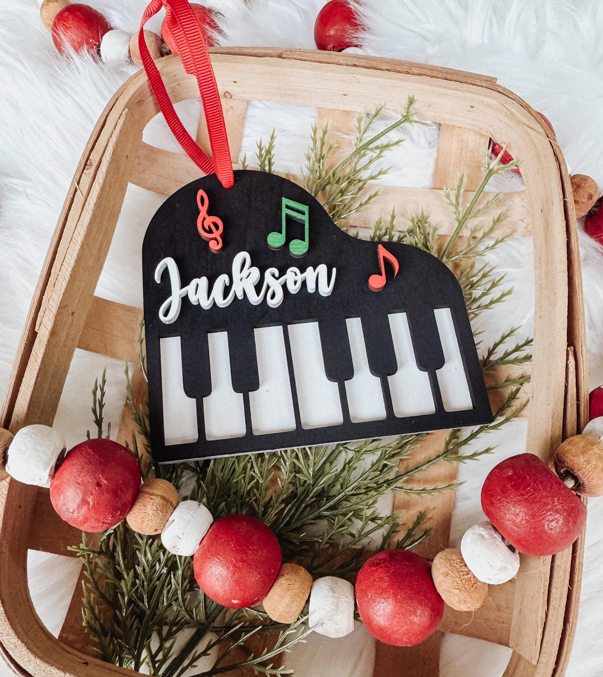 Personalized Piano Ornament – Pianist Name Christmas Keepsake