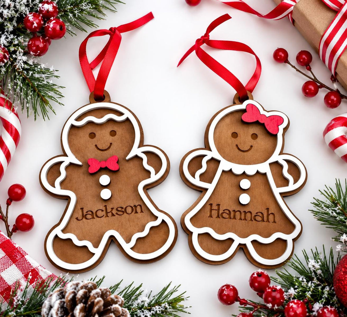 Personalized Gingerbread Ornament – Boy or Girl Name Stocking Tag