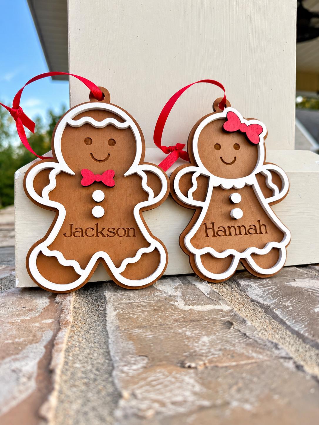 Personalized Gingerbread Ornament – Boy or Girl Name Stocking Tag