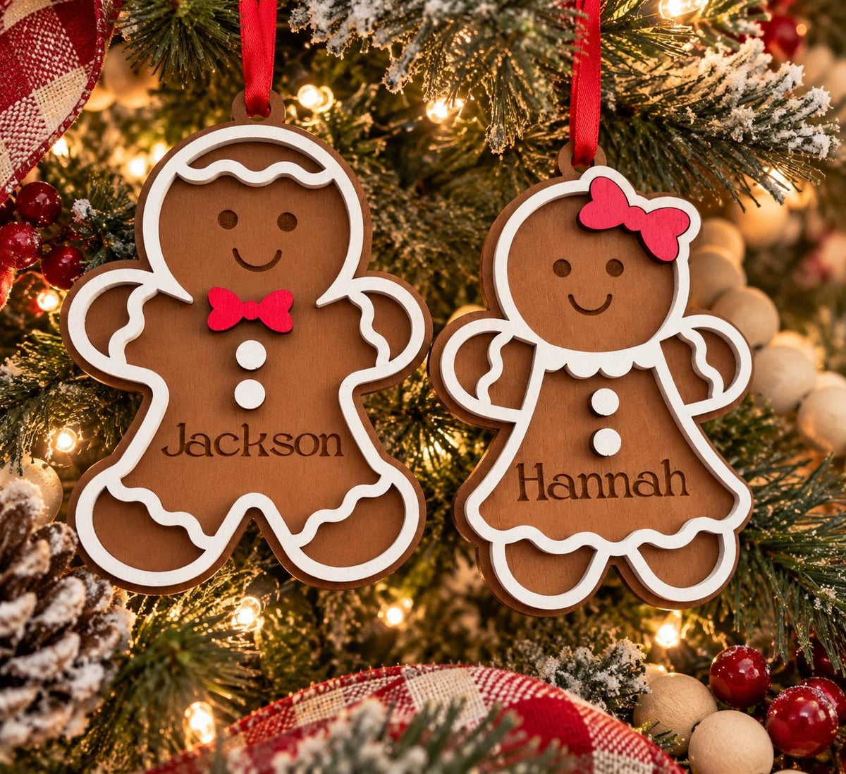 Personalized Gingerbread Ornament – Boy or Girl Name Stocking Tag