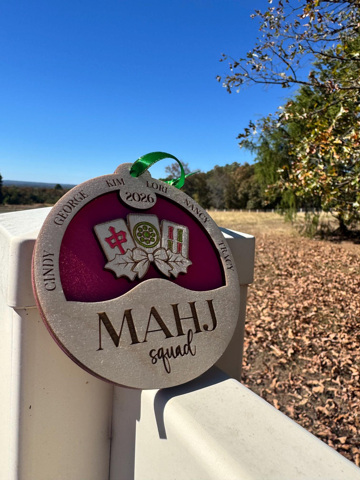 Personalized Mahjong Squad Christmas ornament