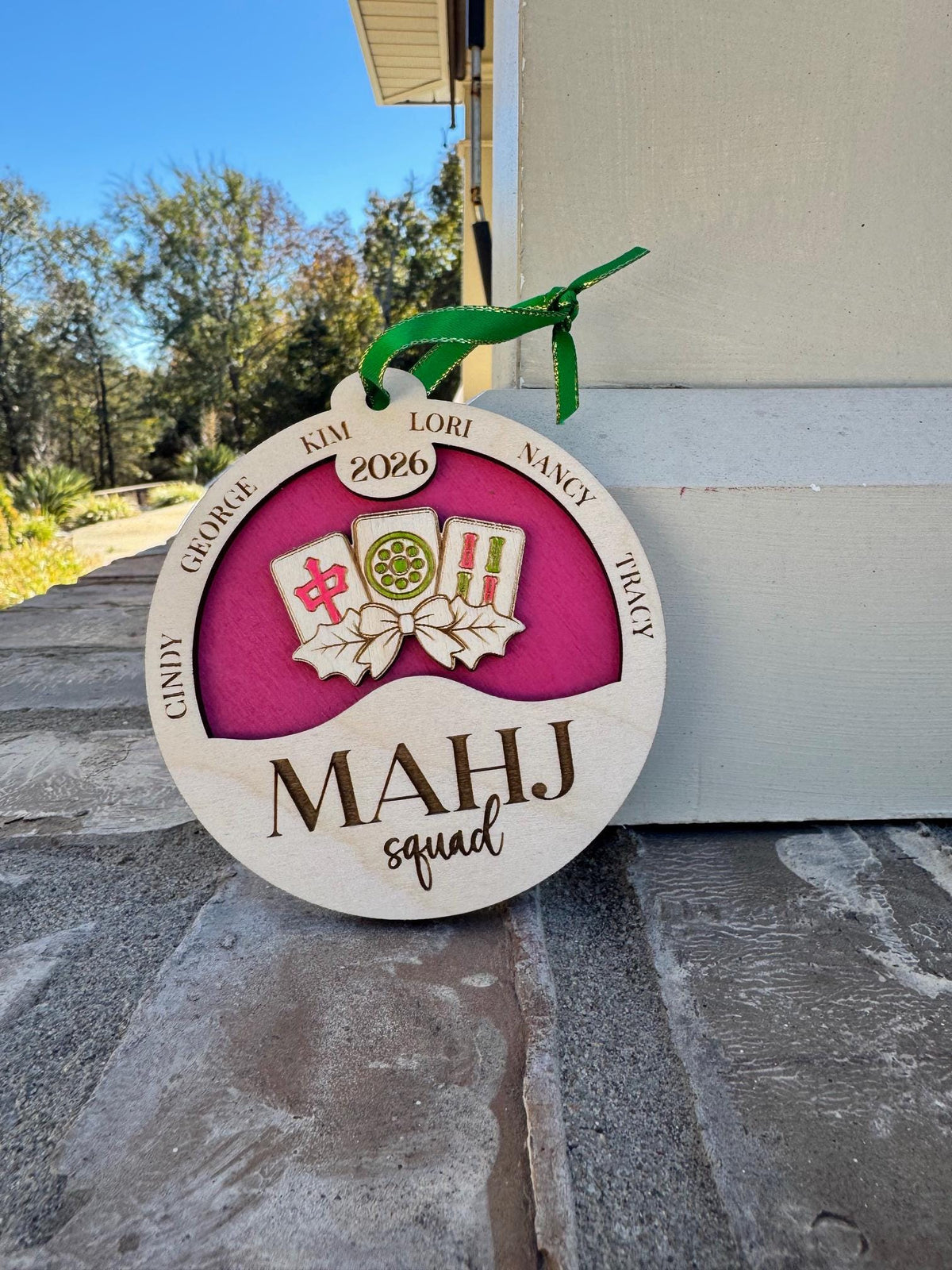 Personalized Mahjong Squad Christmas ornament