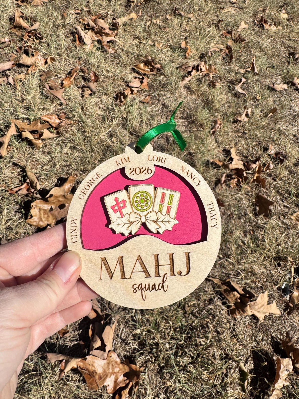 Personalized Mahjong Squad Christmas ornament