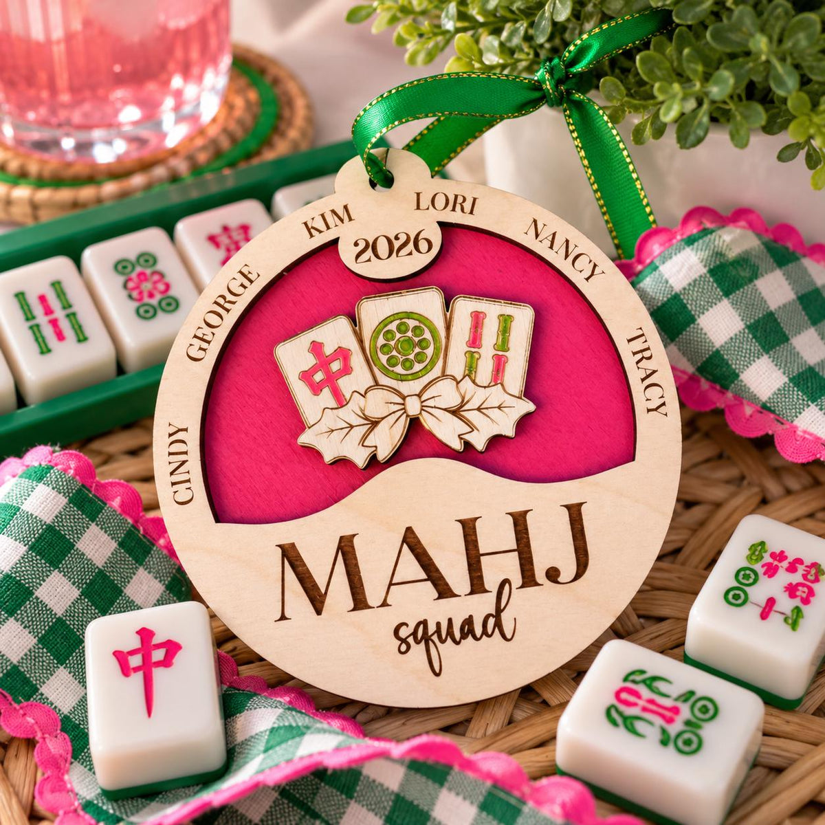Personalized Mahjong Squad Christmas ornament