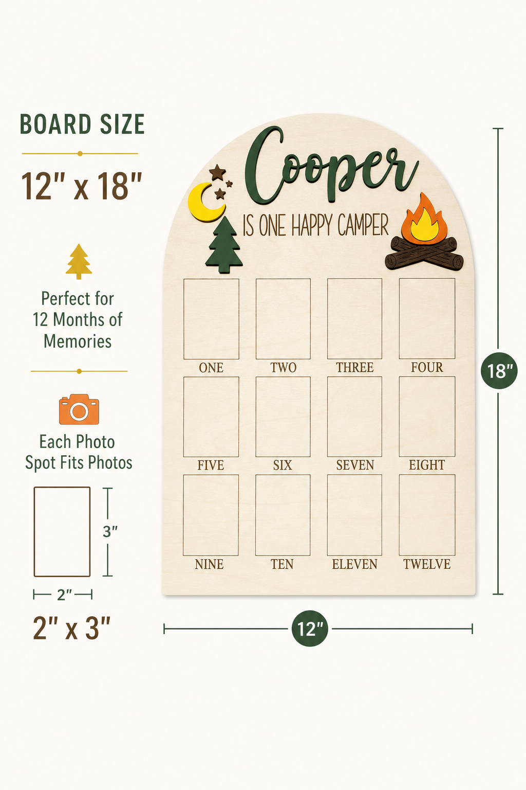 One Happy Camper Milestone Birthday Photo Board