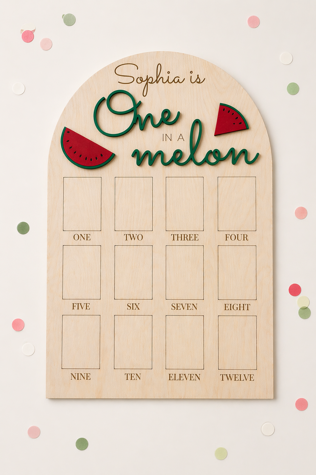 One in a Melon Birthday Photo Board