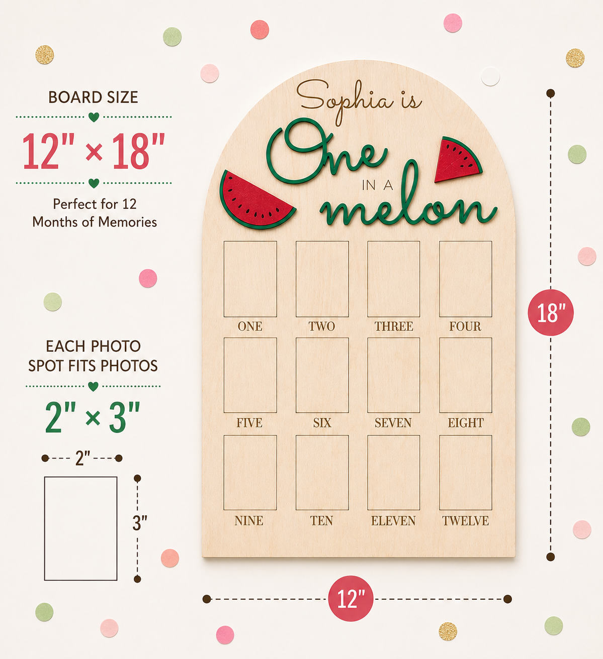 One in a Melon Birthday Photo Board
