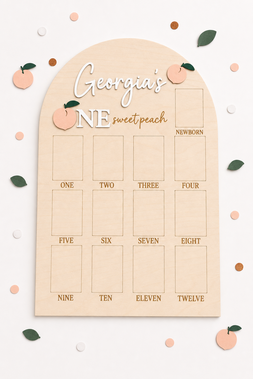 One Sweet Peach Birthday Photo Board